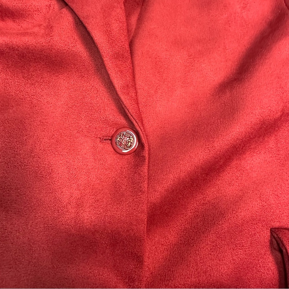 Isaac Mizrahi Vibrant Red Faux Suede Blazer - Picture 5 of 9